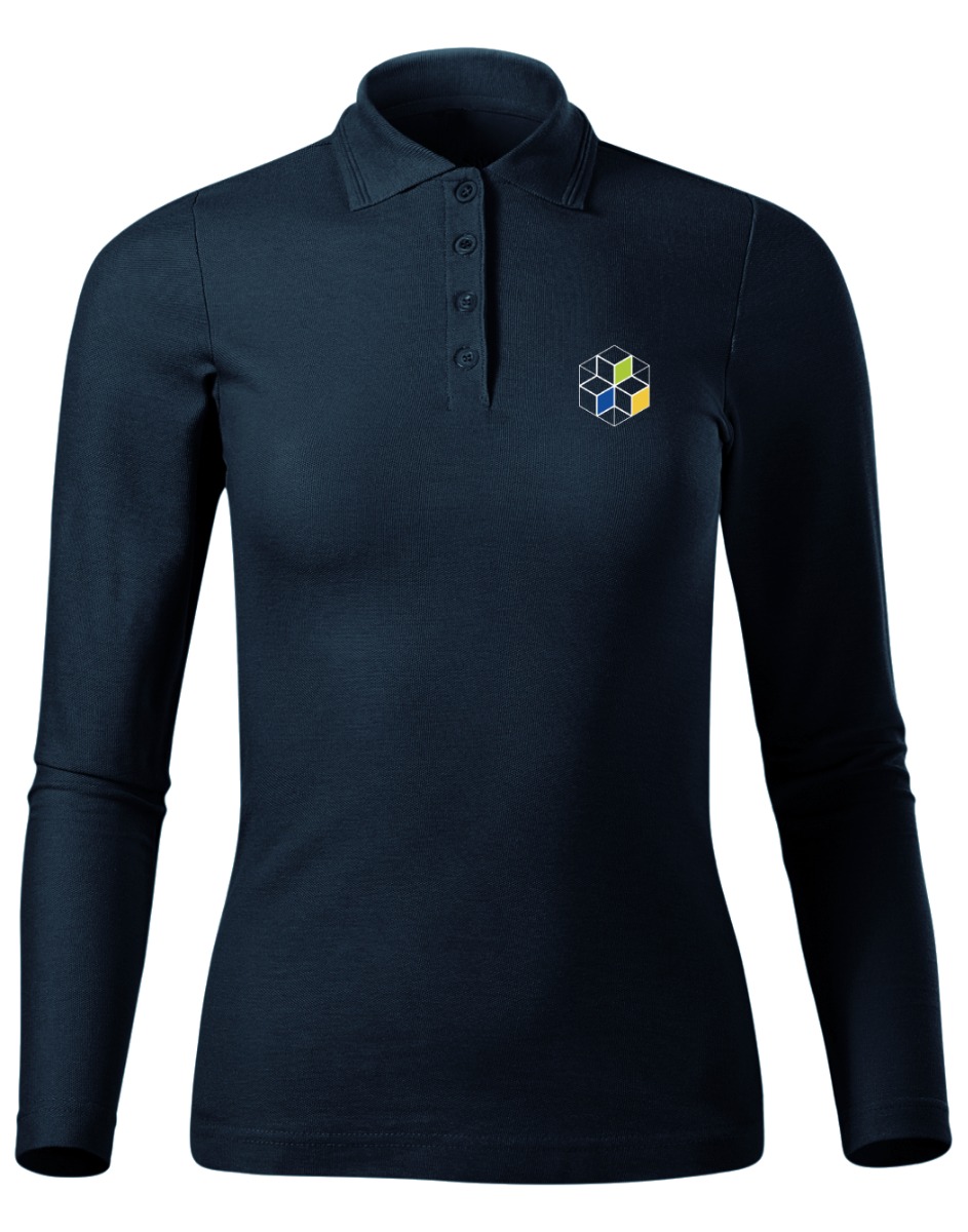 Naiste pikkade varrukatega polosärk, tumesinine