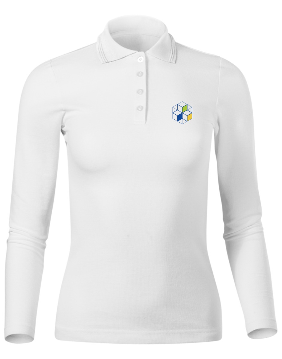 Naiste pikkade varrukatega polosärk, valge