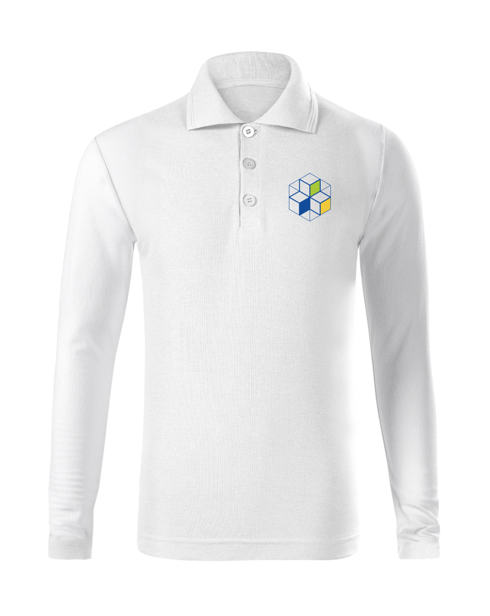 Laste kitsas pikkade varrukatega polosärk, valge