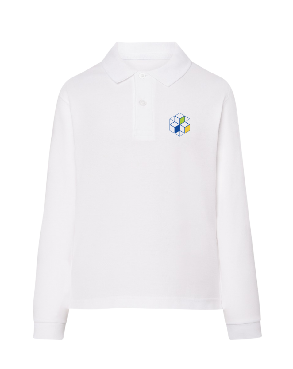 Laste pikkade varrukatega polosärk, valge